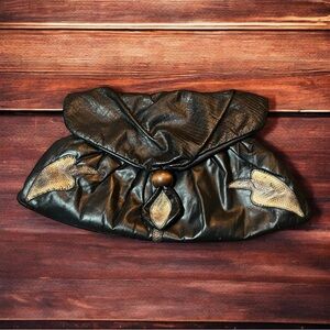 80’s real leather handbag